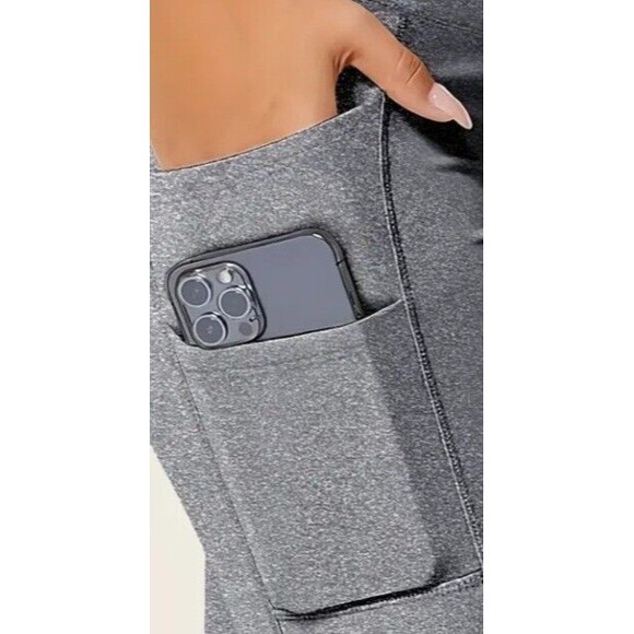 Women's (Yoga Pants)-(Grey)-(Double Pockets)-(Leggings)-(Size XL)-(New)-$20.00 - Picture 2 of 6